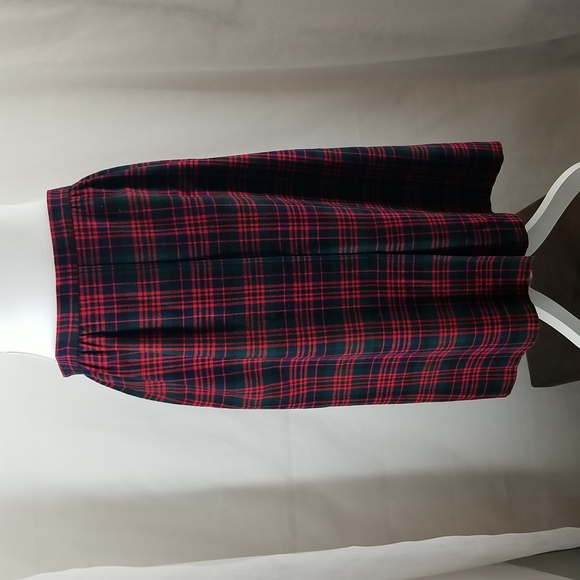 James Pringle Dresses & Skirts - JAMES PRINGLE made in Scotland Red Wool Plaid Longer Midi Skirt